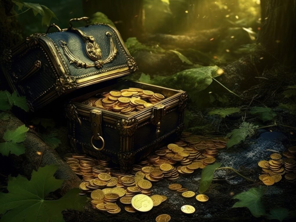 ai generated, leaves, treasure chest-8061311.jpg